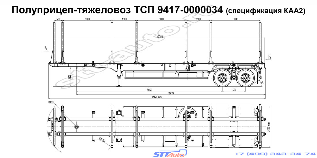 полуприцеп сортиментовоз лесовоз тсп 9417 0000034 спецификация kaa2