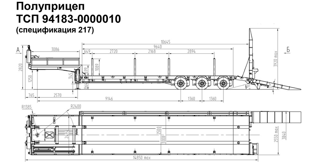 полуприцеп тсп 94183 0000010 спецификация 217