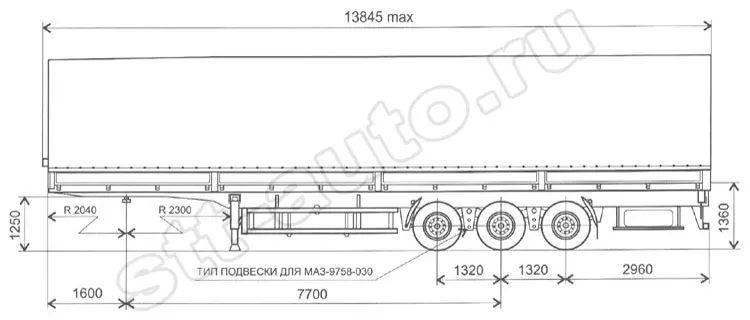 полуприцеп тентованный схема